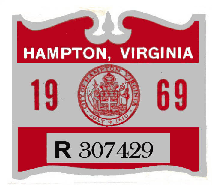 (image for) 1969 VA HAMPTON city tax sticker